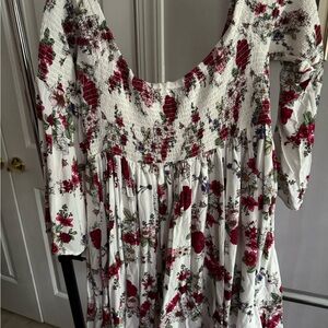 Cute Torrid size 1 Plus A-line Smocked off shoulder  3/4 Bell Sleeve Dress/tunic